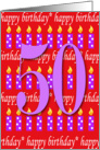 50 Years Old Lit Candle Happy Birthday card