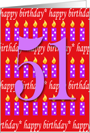 51 Years Old Lit Candle Happy Birthday card