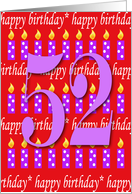 52 Years Old Lit Candle Happy Birthday card