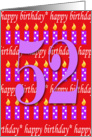 52 Years Old Lit Candle Happy Birthday card