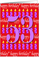 53 Years Old Lit Candle Happy Birthday card