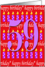 59 Years Old Lit Candle Happy Birthday card