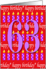 63 Years Old Lit Candle Happy Birthday card