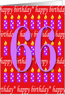66 years old Lit Candle Happy Birthday card