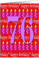 76 Years Old Lit Candle Age Specific Birthday Card