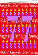 77 Years Old Lit Candle Age Specific Birthday Card