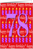 78 Years Old Lit Candle Age Specific Birthday Card