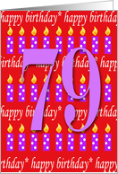 79 Years Old Lit Candle Age Specific Birthday Card