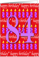 84 Years Old Lit Candle Age Specific Birthday Card