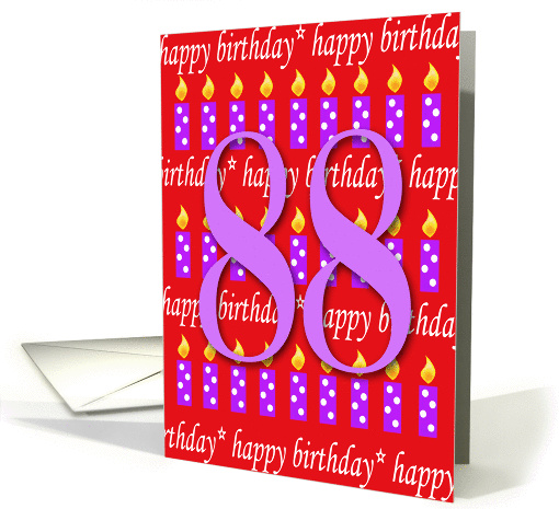 88 Years Old Lit Candle Age Specific Birthday card (166113)