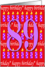 89 Years Old Lit Candle Age Specific Birthday Card