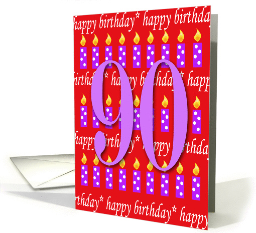 90 Years Old Lit Candle Age Specific Birthday card (166117)