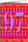97 Years Old Lit Candle Age Specific Birthday Card