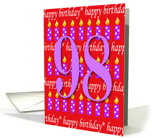 98 Years Old Lit Candle Age Specific Birthday card (166135)