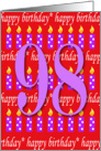 98 Years Old Lit Candle Age Specific Birthday Card