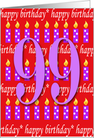 99 Years Old Lit Candle Age Specific Birthday Card