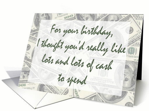 Cash Birthday Humor card (169223)