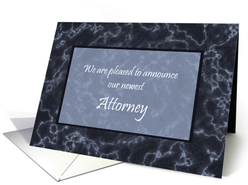 New Attorney Announcement Marble card (172399)