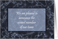 New Partner New member Announcement Marble Card