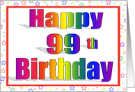 98 Years Old Rainbow Birthday Card