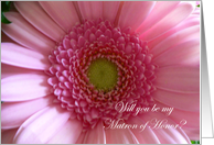Matron of Honor Invitation Pink Flower card