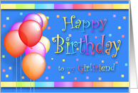 Girlfriend Balloons Happy Birthday Fun card