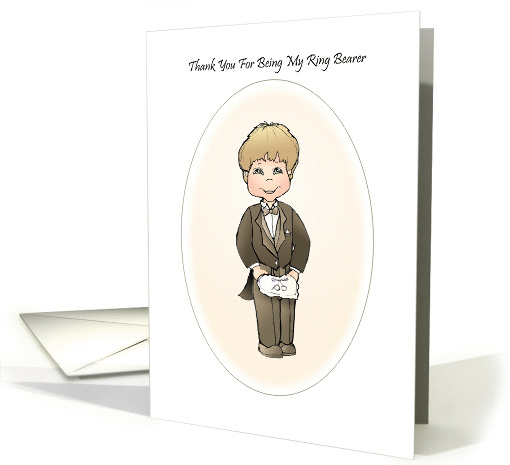 Thank You Ring Bearer Wedding Attendant Thank You card (204101)