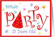 Fun Bubbly Birthday Party 21 Years Old Invitation card