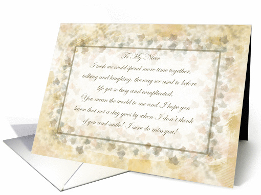 Soft Expressions Thinking of You Niece card (210957)