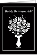 Roses Be My Bridesmaid Invitation Card