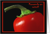 Spanish Pensado en usted Thinking of You Chili Pepper Any Occasion Card