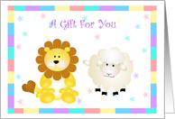 Lion and Lamg A Gift For You card