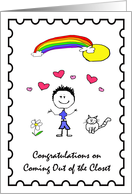 Sunshine & Rainbows Coming Out of Closet Congratulations Card