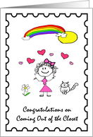 Sunshine & Rainbows Coming Out of Closet Congratulations Card