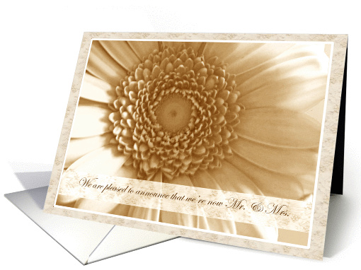 Wedding Announcements Sepia Antique Flower card (232550)