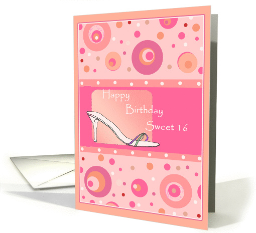 Birthday Sweet 16 Shoe & Polka Dot Fun card (234858)