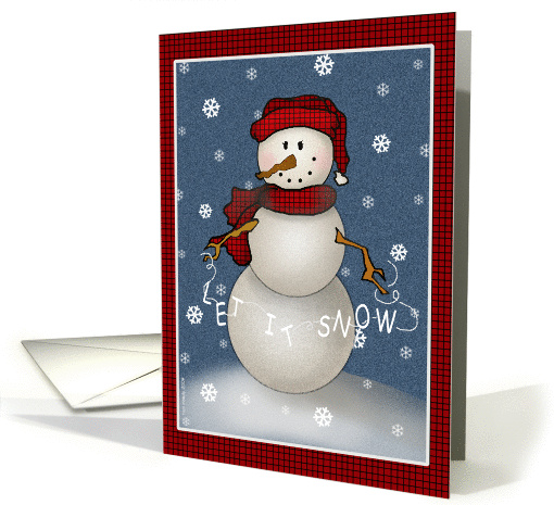 Let It Snow Country Snowman Christmas card (243148)