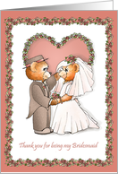 Teddy Bears Thank You Bridesmaid card
