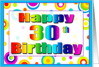 Polka Dot Fun Happy 30th Birthday Cards