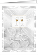 Satin Wine & Roses White Post Wedding Cocktail Party card