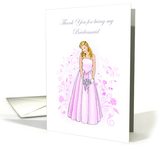 Elegant Thank You For Being My Bridesmaid card (276852)
