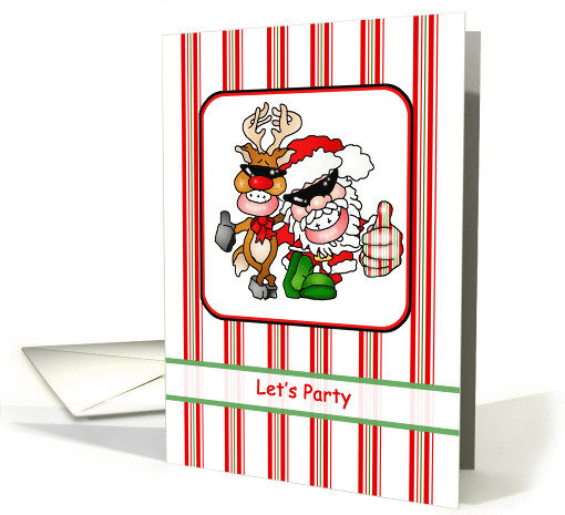 Humorous Christmas Party Invitations Santa and Reindeer card (281662)