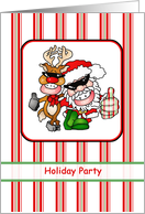 Holiday Party Invitations Humorous Santa and Reindeer Cards