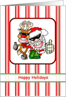 Happy Holidays Humorous Santa and Reindeer Cards
