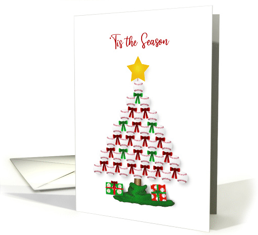 Baseball and Bows Tree Christmas card (314233)