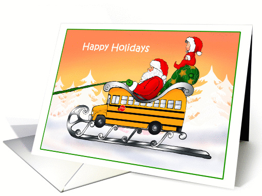 Humor Bus Driver Santa Christmas card (315598)