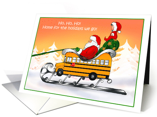Humor Bus Driver Santa Christmas card (315608)