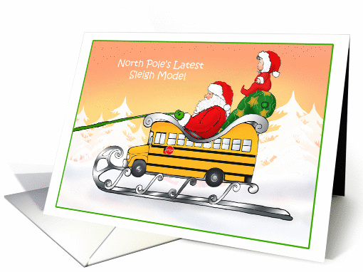 Humor Bus Driver Santa Christmas card (315614)