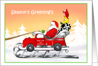 Firefighter Fireman Humor Santa Christmas Cards