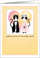 Happy Cats Wedding Shower For Couple Invitations Paper Greeting Cards